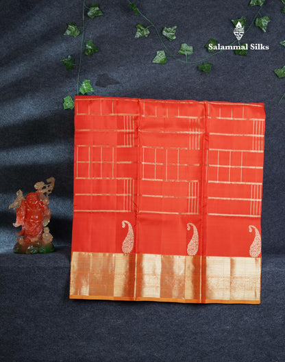 Pure Silk Pattu Pavadai (Half White) With Contrast Reddish Maroon Blouse 45"