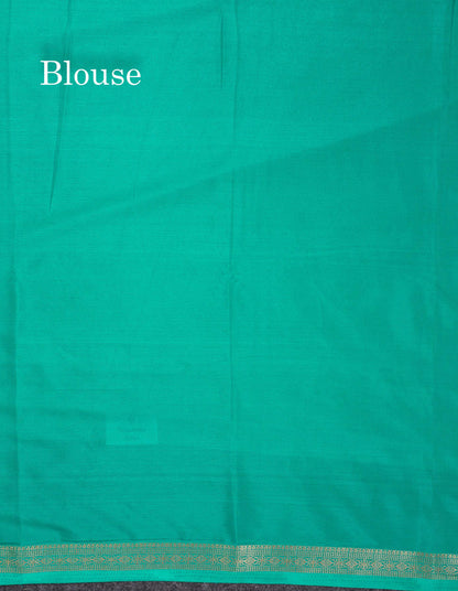 Beautiful Violet Plain Semi Mysore Silk Saree With Small Traditional Zari Border