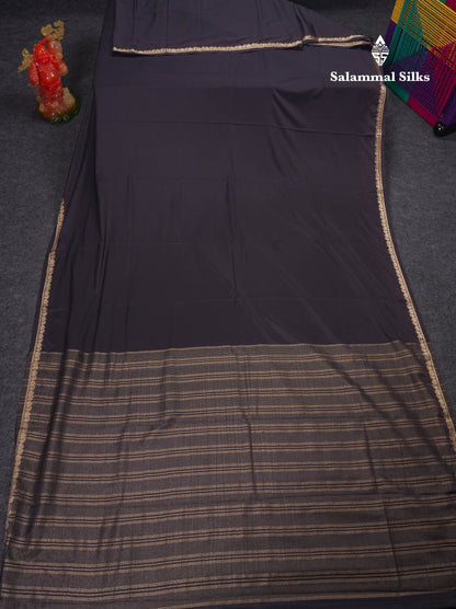 Beautiful Chilly Red Plain Semi Mysore Silk Saree With Small Traditional Zari Border