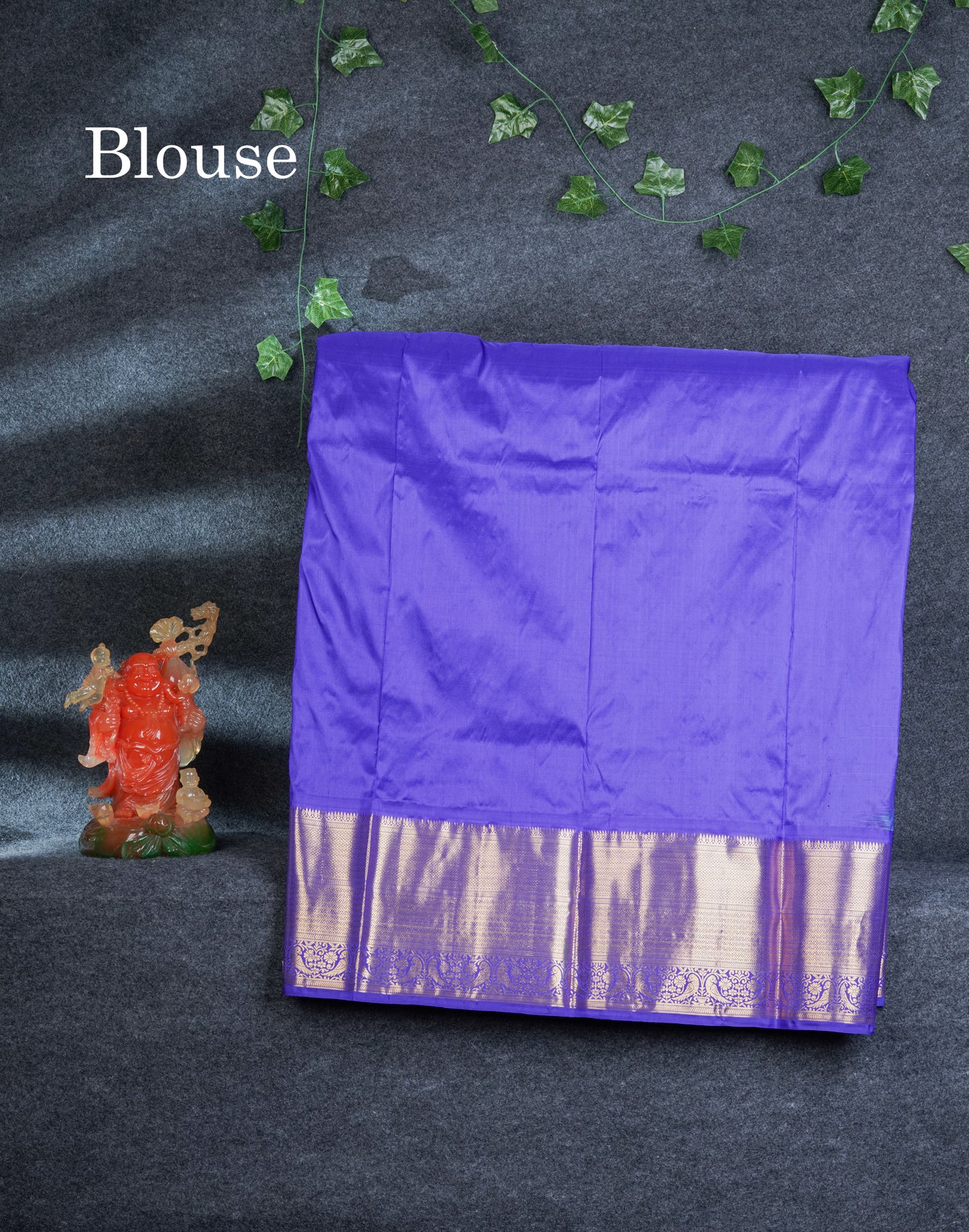 Pure Silk Pattu Pavadai (Sapphire Blue) With Contrast Violet Blouse 45"