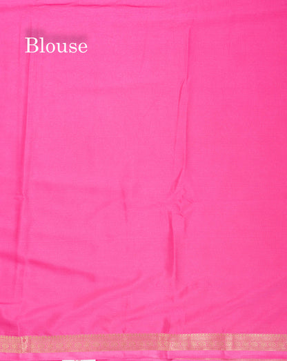Beautiful Lavender Plain Semi Mysore Silk Saree With Small Traditional Zari Border