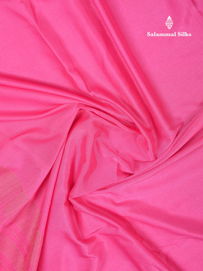 Beautiful Lavender Plain Semi Mysore Silk Saree With Small Traditional Zari Border