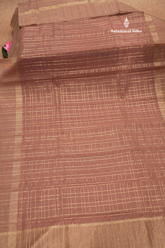 Onion Pink Colour Linen Mix Saree With Tissue Blouse