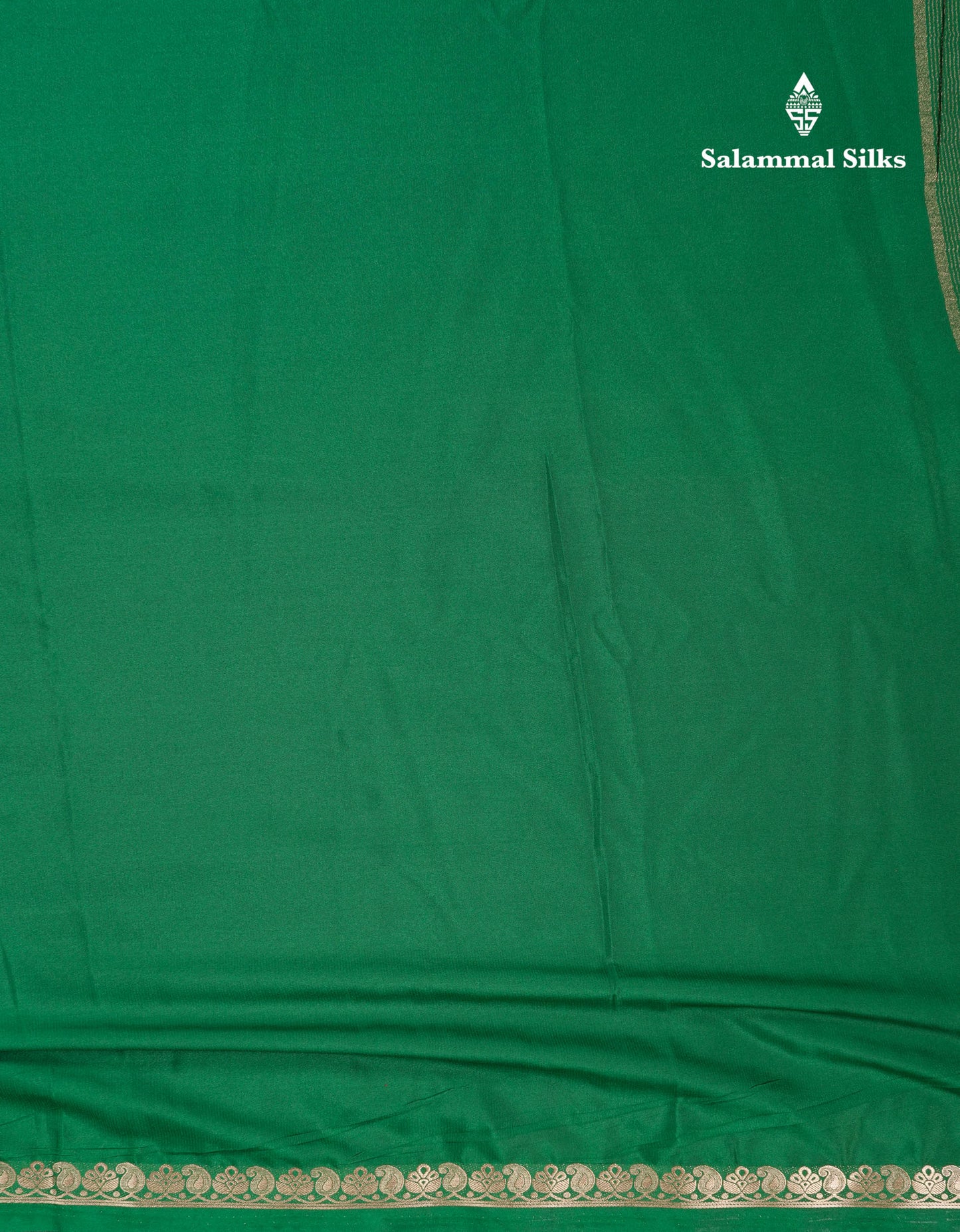 Beautiful Bottle Green Plain Semi Mysore Silk Saree With Small Traditional Zari Border