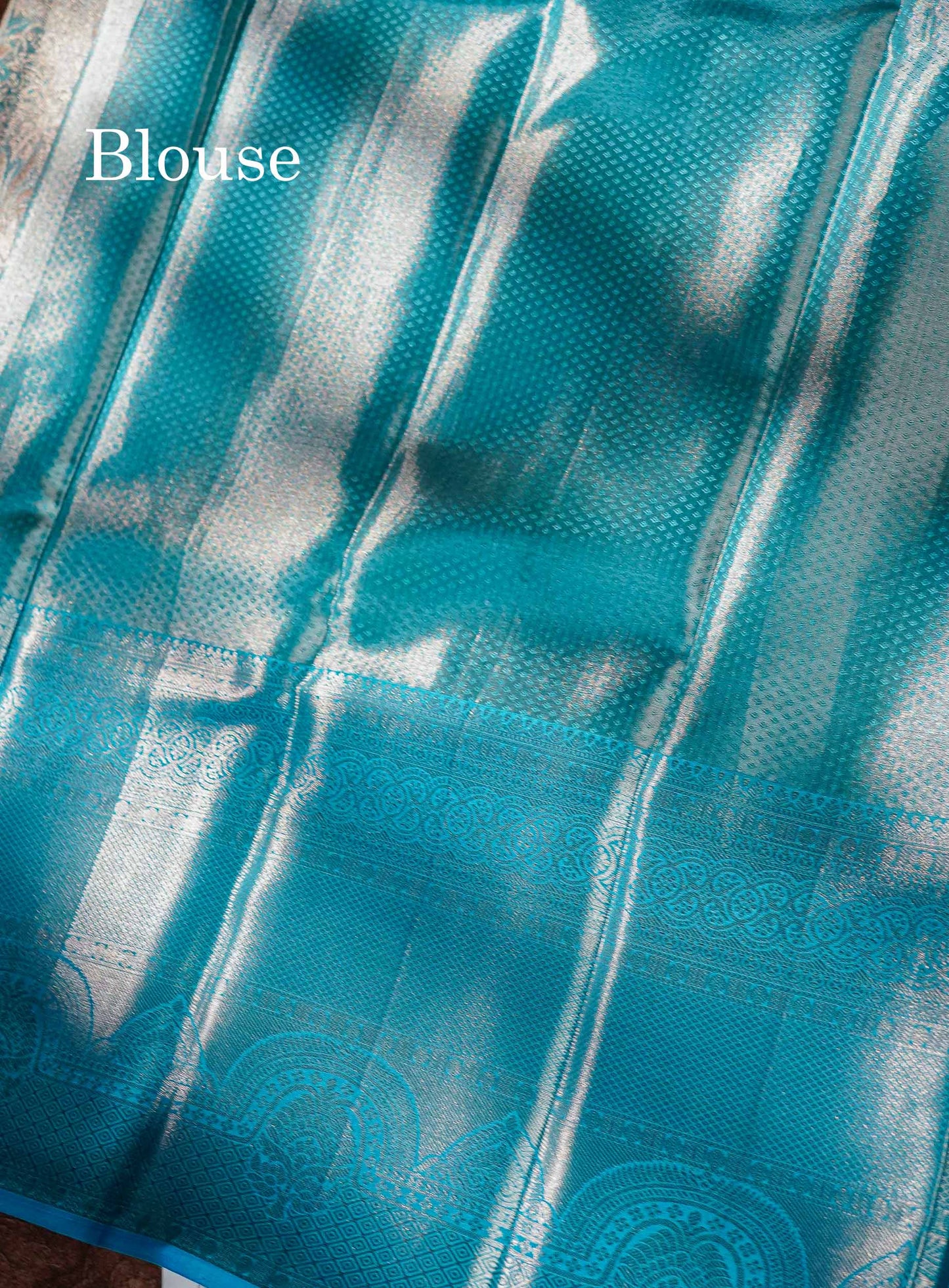 Beautiful Silver Tissue Bridal Pure Kanjivaram Silk Saree With Ccontrast Sky Blue Traditional Evening Morning Border