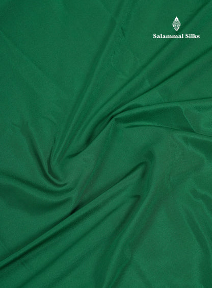 Beautiful Bottle Green Plain Semi Mysore Silk Saree With Small Traditional Zari Border