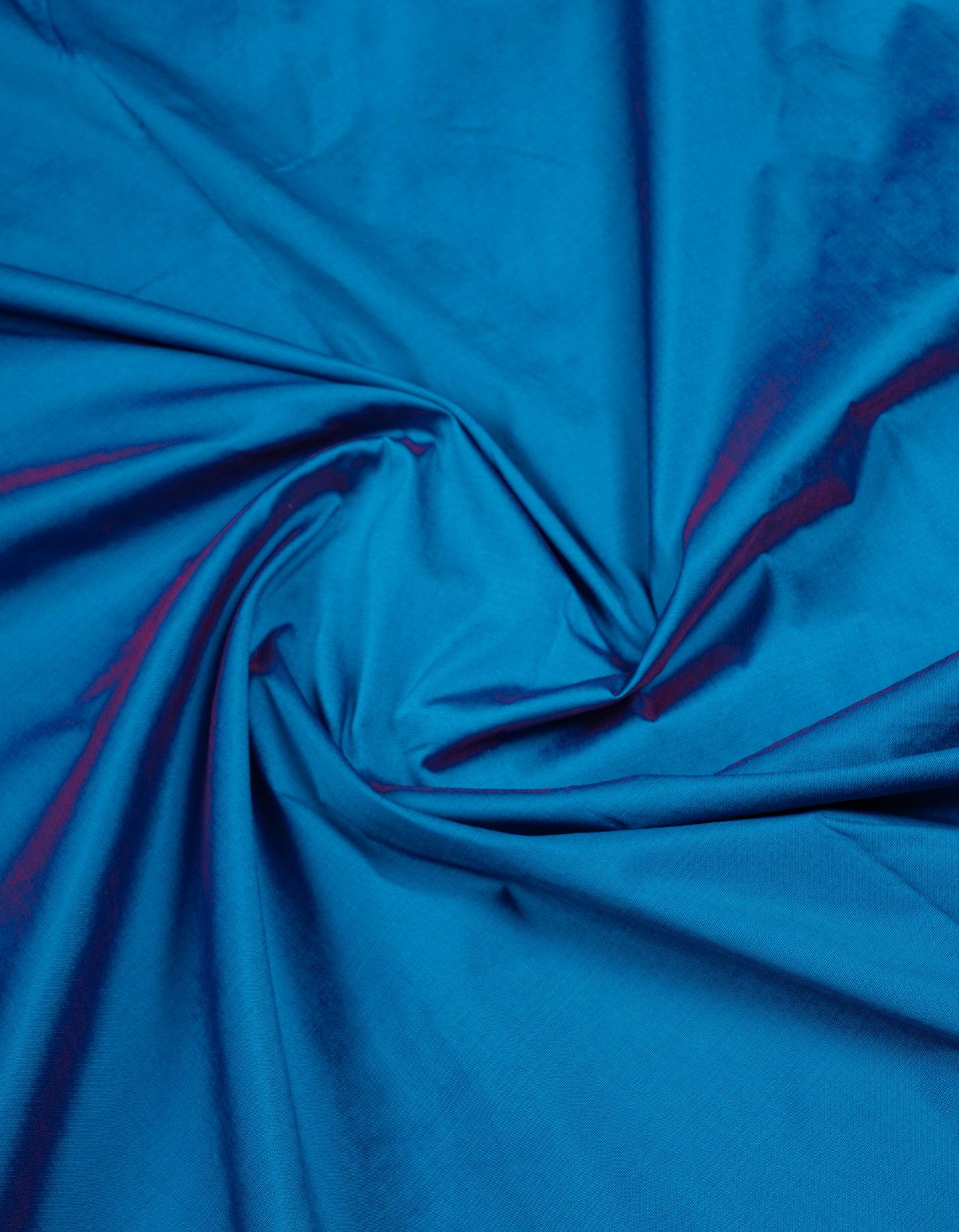 11 Yards Semi Silk Saree Dual Tone Peacock Blue with Contrast Maroon Traditional Border
