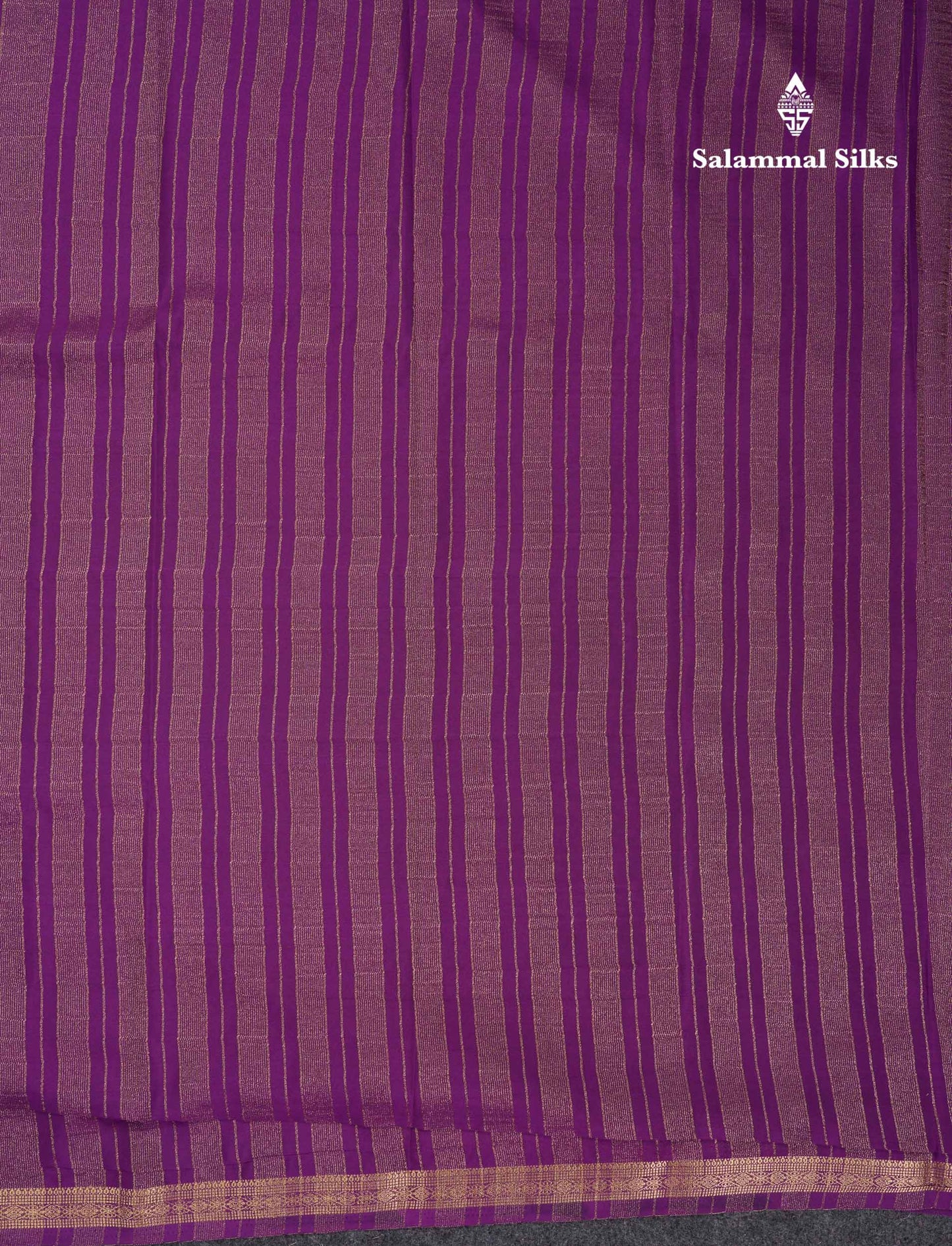 Beautiful Violet Plain Semi Mysore Silk Saree With Small Traditional Zari Border
