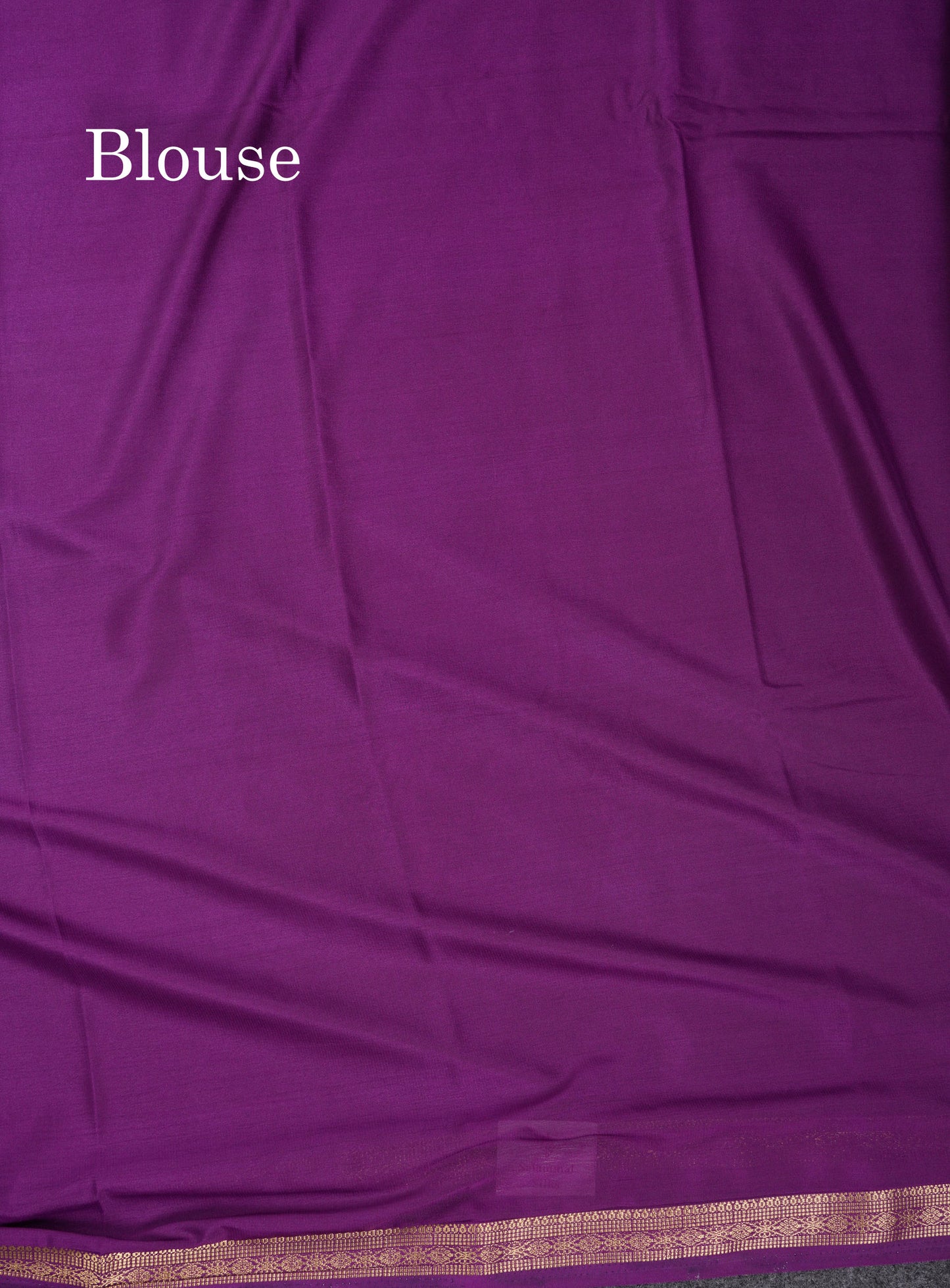 Beautiful Violet Plain Semi Mysore Silk Saree With Small Traditional Zari Border