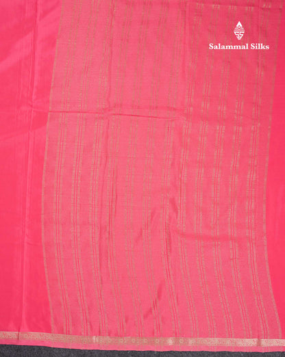 Beautiful Half White Plain Semi Mysore Silk Saree With Small Traditional Zari Border