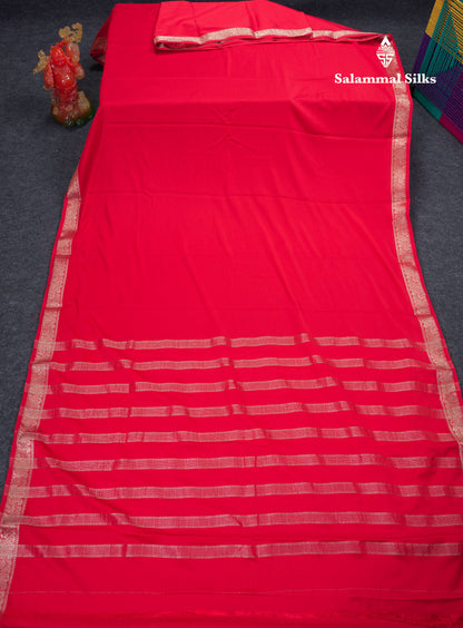 Beautiful Mustard Yellow Plain Semi Mysore Silk Saree With Small Traditional Zari Border