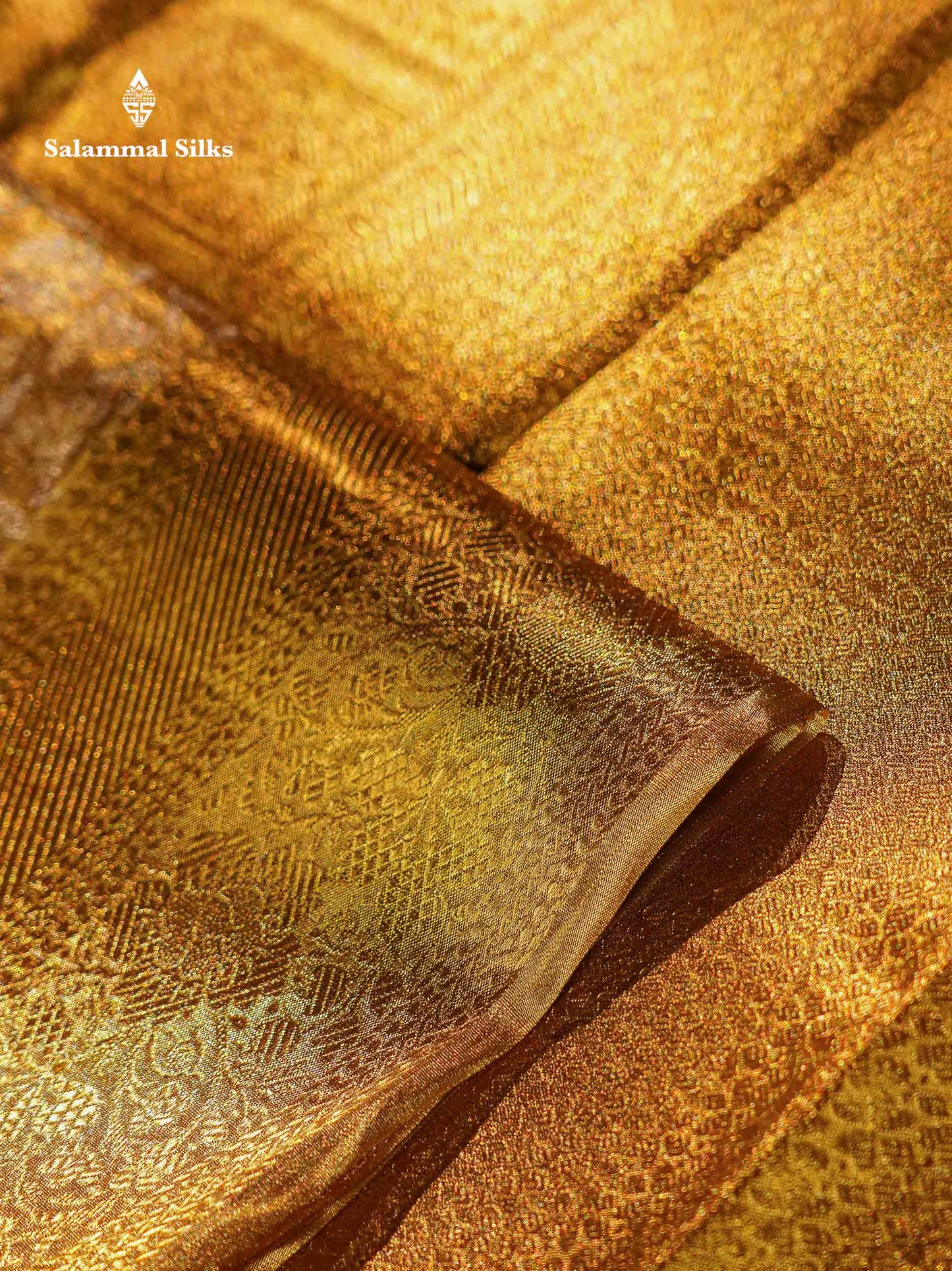 Beautiful Gold Tissue Bridal Pure Kanjivaram Silk Saree With Traditional Border