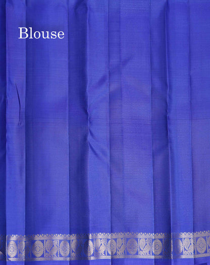 Pure Mix Silk Saree - Dual Tone Blue Colour Body Zari Butta With Contrast Violet Small Border