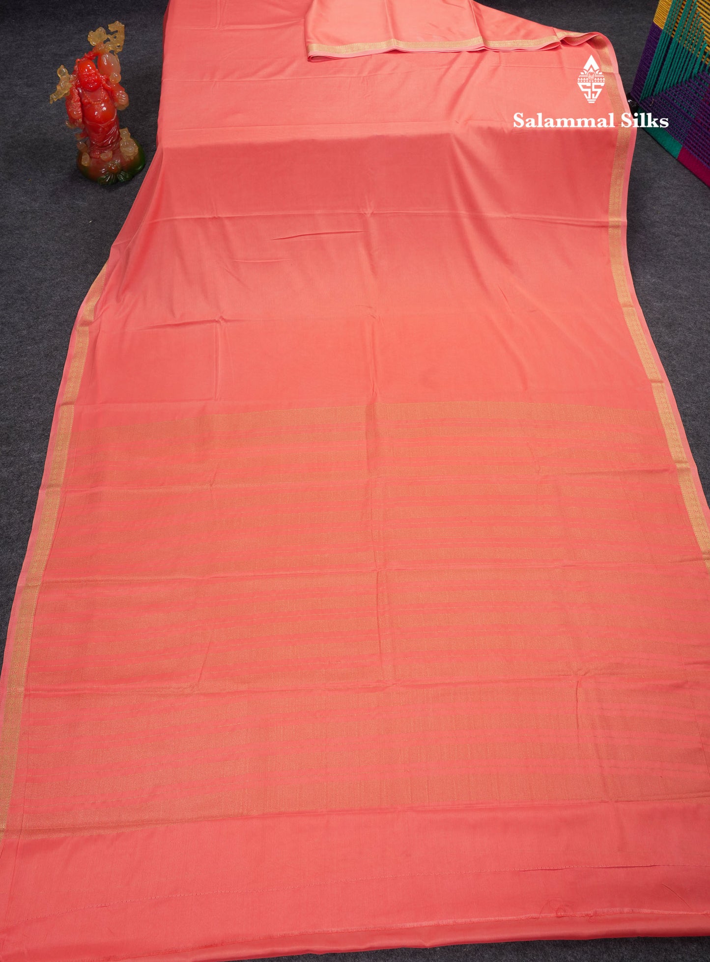 Beautiful Lavender Plain Semi Mysore Silk Saree With Small Traditional Zari Border