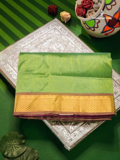 Rexona Green Pure Silk Cotton Saree With Traditional Border