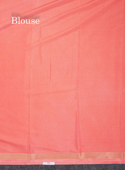 Beautiful Lavender Plain Semi Mysore Silk Saree With Small Traditional Zari Border