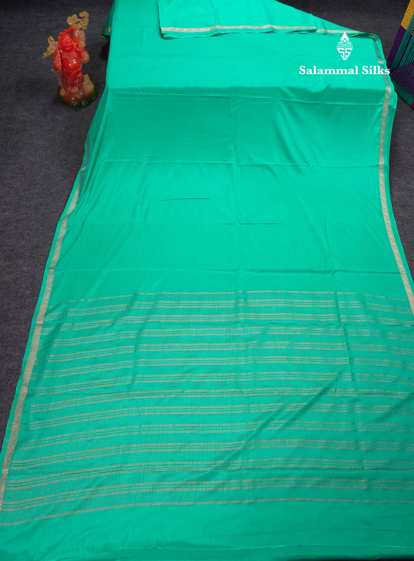 Beautiful Half White Plain Semi Mysore Silk Saree With Small Traditional Zari Border