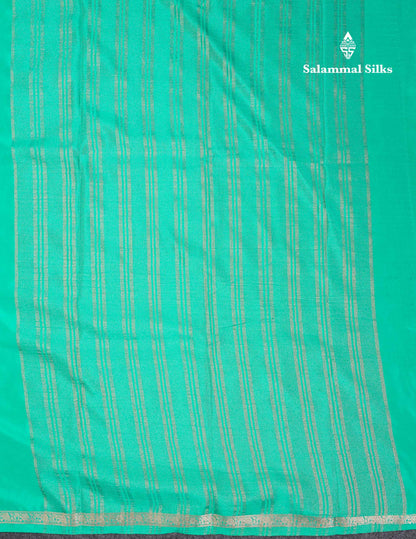 Beautiful Half White Plain Semi Mysore Silk Saree With Small Traditional Zari Border