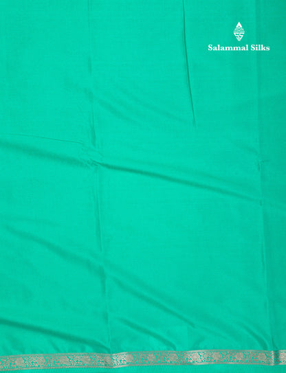 Beautiful Half White Plain Semi Mysore Silk Saree With Small Traditional Zari Border
