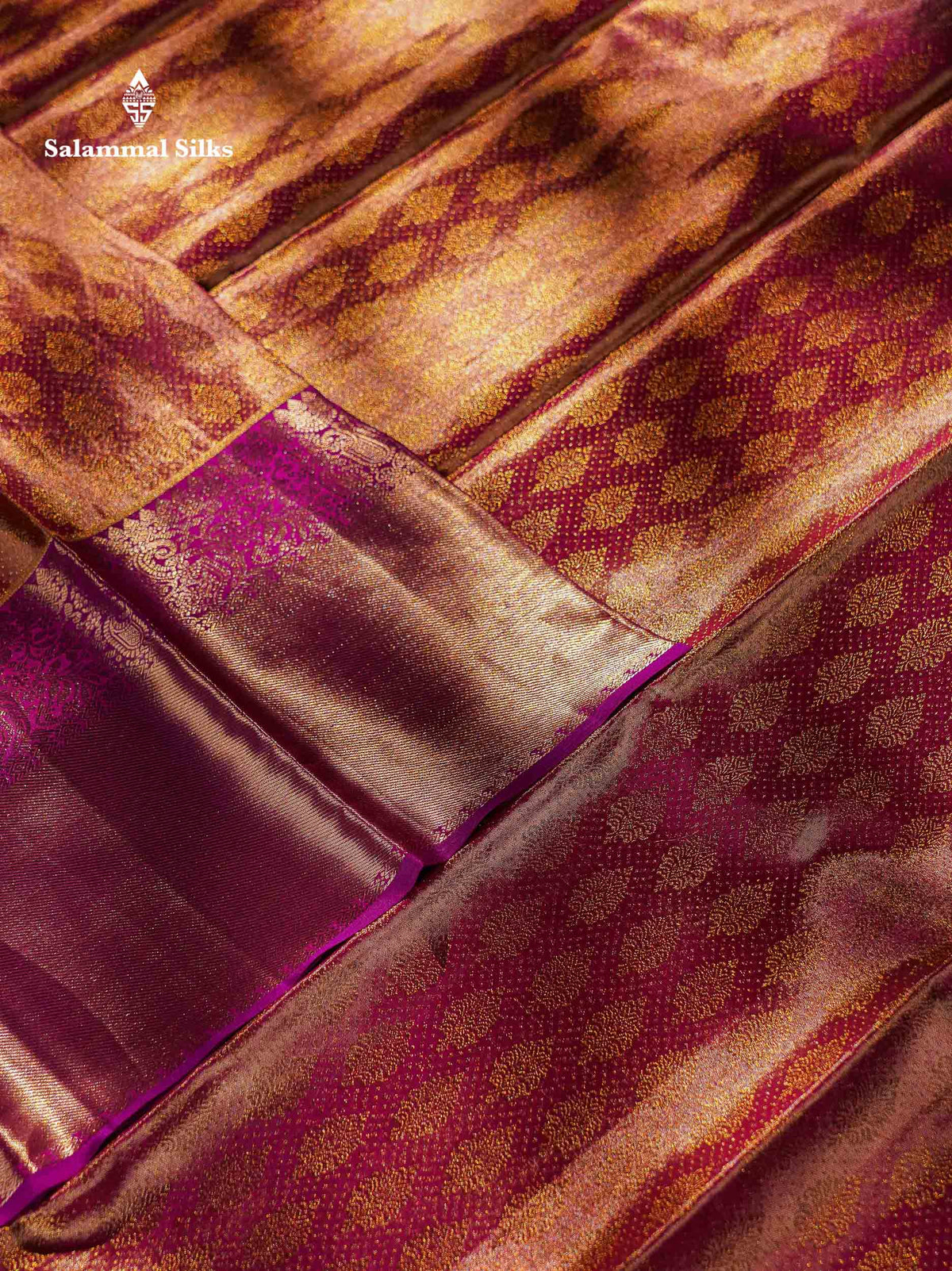 Pink Colour Pure Kanjivaram Silk Saree with Contrast Magenta Pink Border