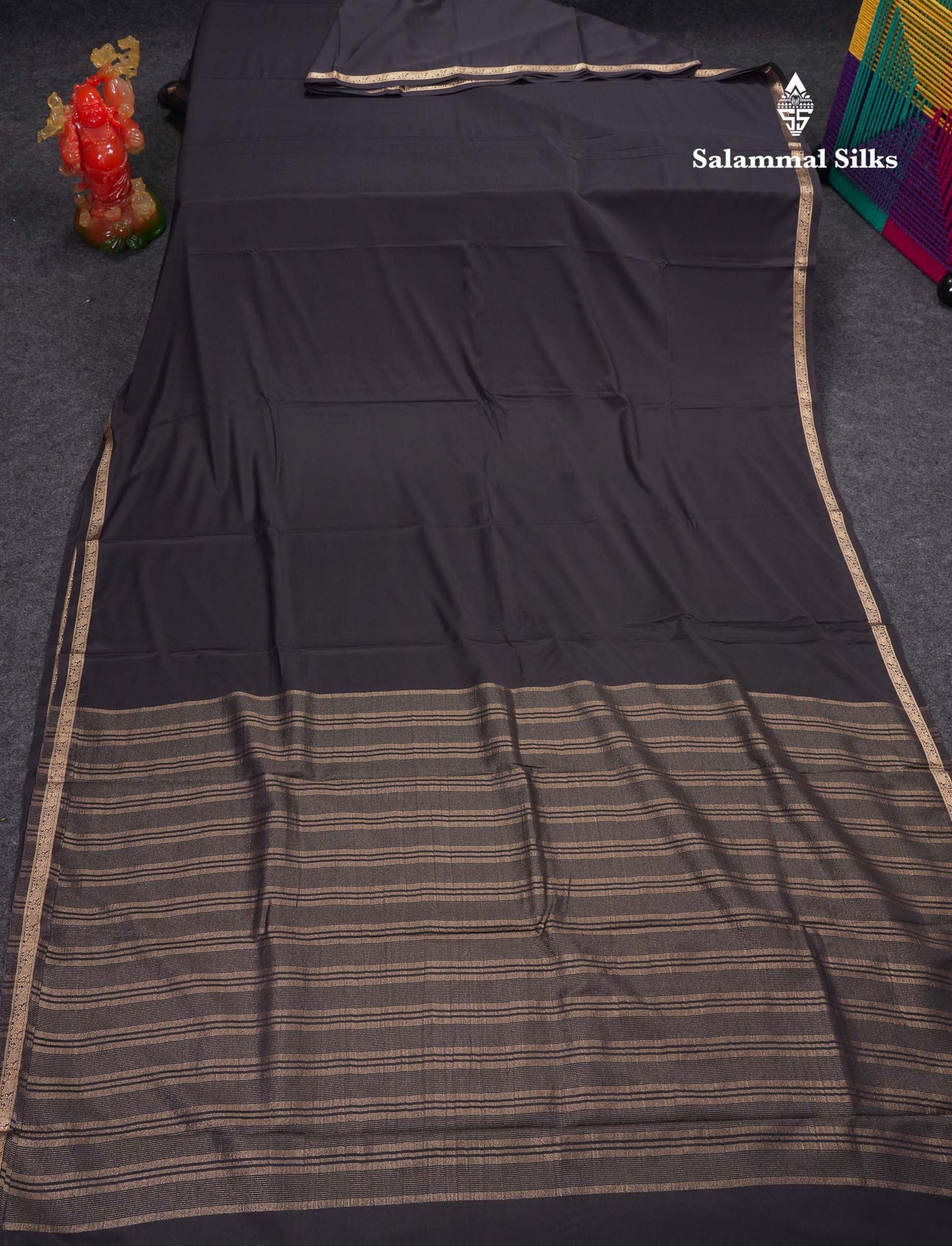 Beautiful Violet Plain Semi Mysore Silk Saree With Small Traditional Zari Border