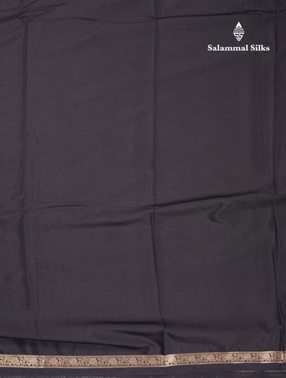 Beautiful Violet Plain Semi Mysore Silk Saree With Small Traditional Zari Border
