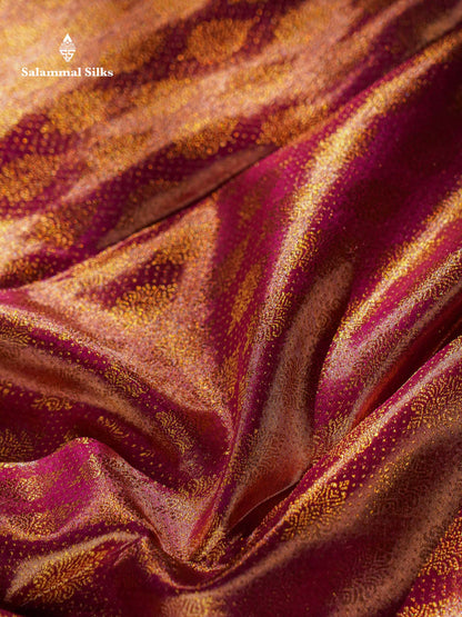 Pink Colour Pure Kanjivaram Silk Saree with Contrast Magenta Pink Border