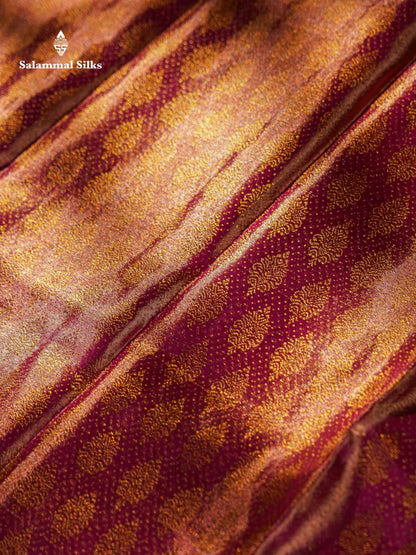 Pink Colour Pure Kanjivaram Silk Saree with Contrast Magenta Pink Border