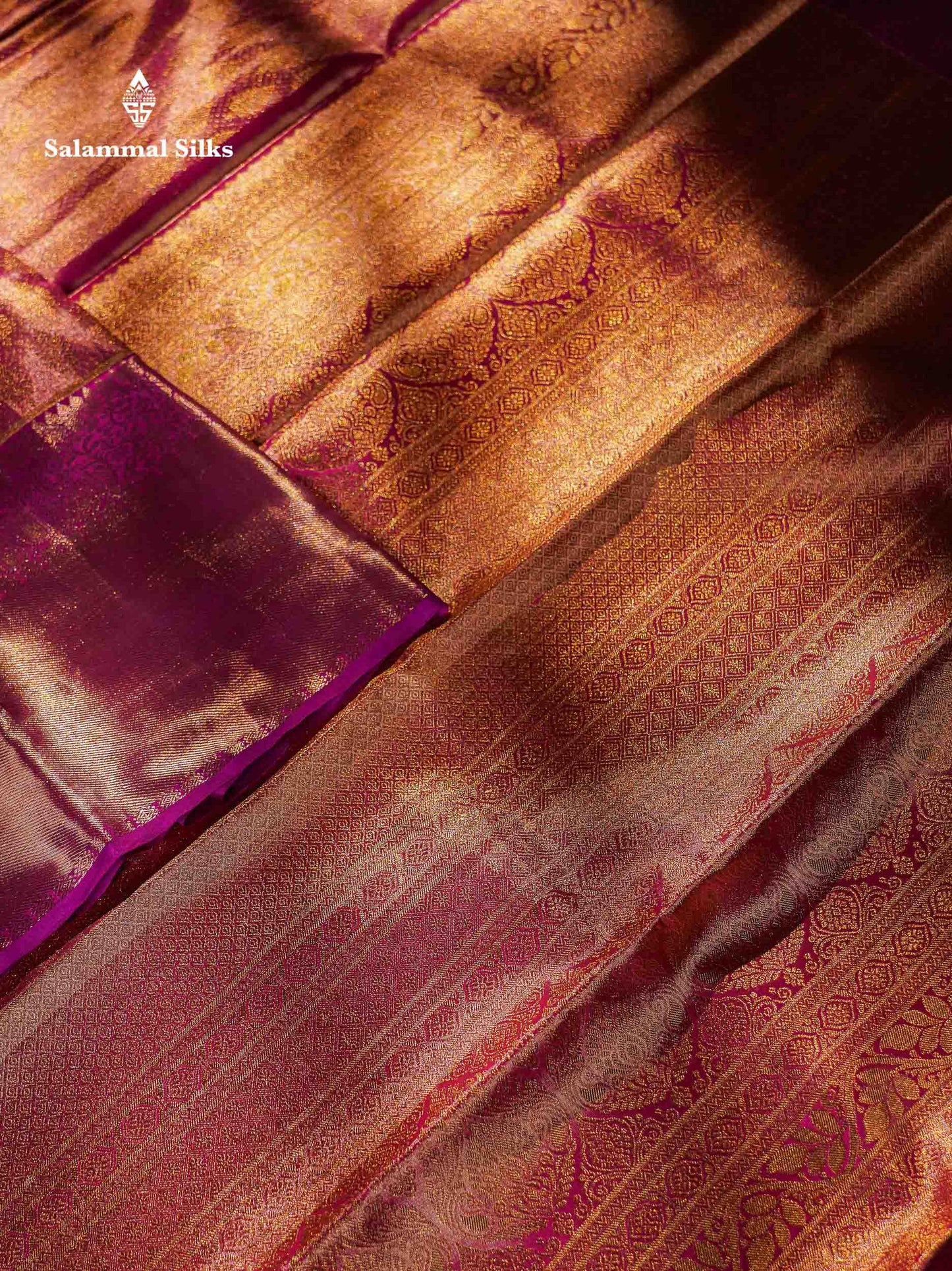 Pink Colour Pure Kanjivaram Silk Saree with Contrast Magenta Pink Border