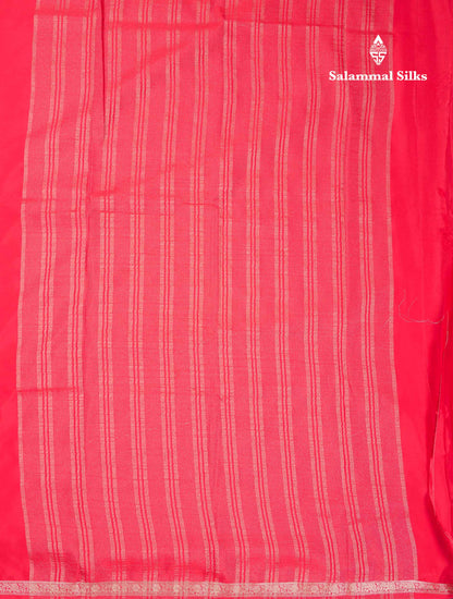 Beautiful Half White Plain Semi Mysore Silk Saree With Small Traditional Zari Border