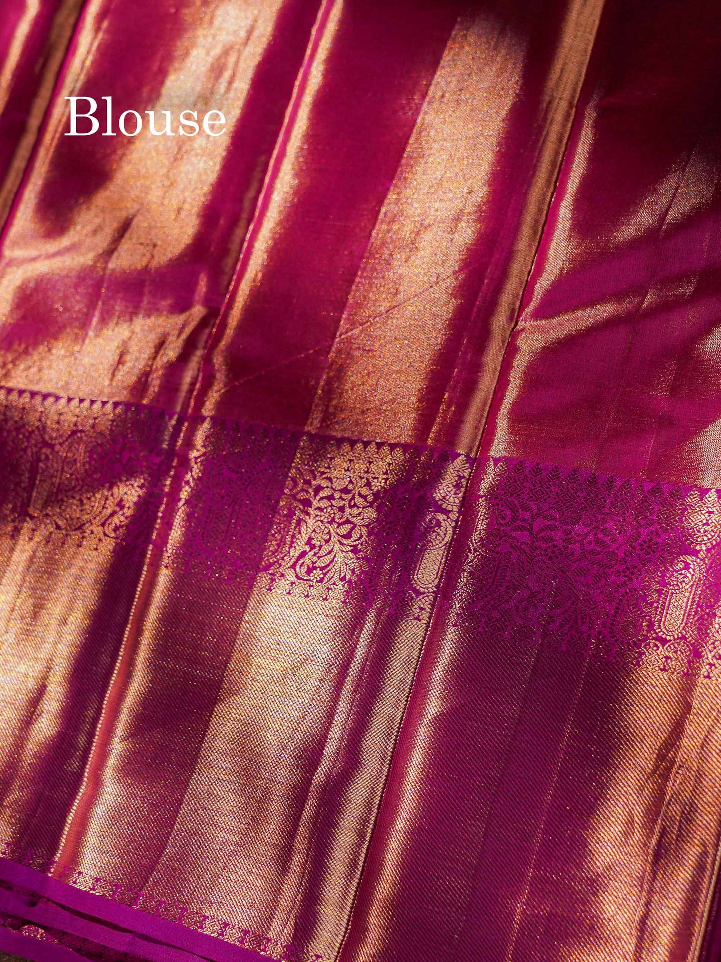 Pink Colour Pure Kanjivaram Silk Saree with Contrast Magenta Pink Border