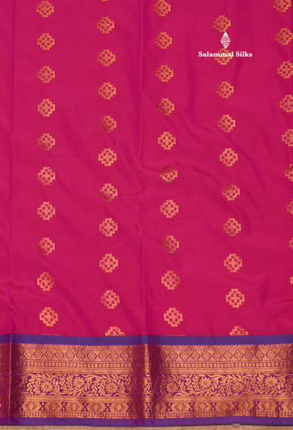 Bottle Green  Colour Semi Silk Saree With Copper Zari Border