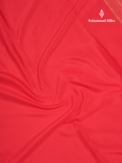 Beautiful Half White Plain Semi Mysore Silk Saree With Small Traditional Zari Border
