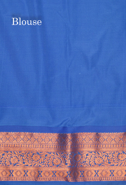 Bottle Green  Colour Semi Silk Saree With Copper Zari Border