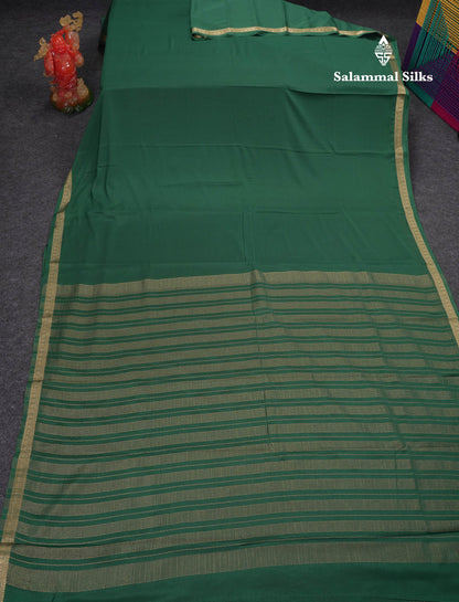 Beautiful Lavender Plain Semi Mysore Silk Saree With Small Traditional Zari Border