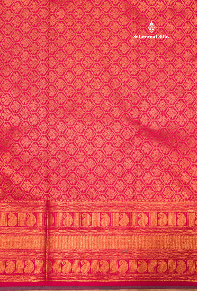 Red Colour Semi Silk Saree With Copper Zari Border