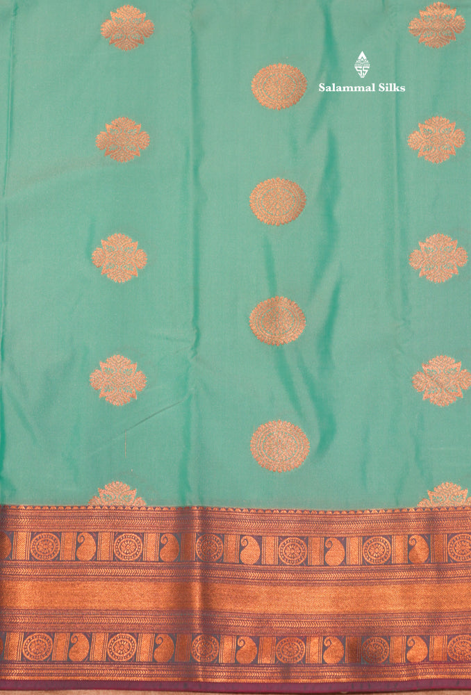 Red Colour Semi Silk Saree With Copper Zari Border