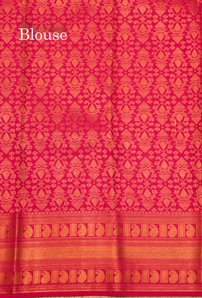Red Colour Semi Silk Saree With Copper Zari Border