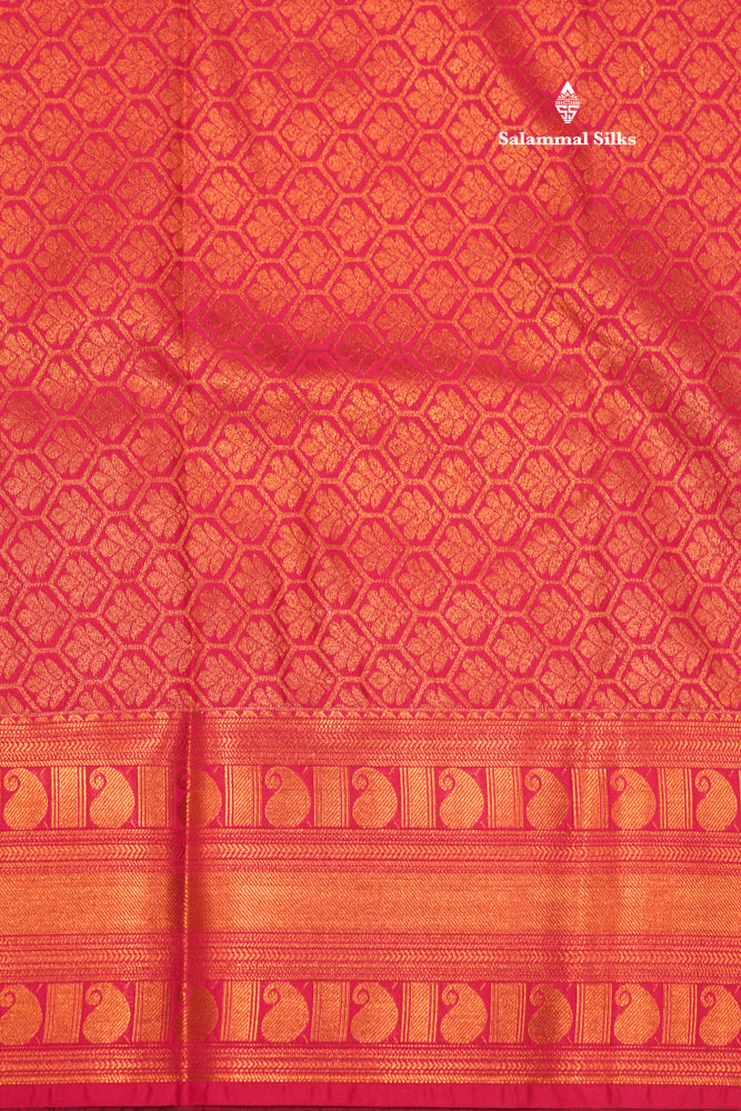 Red Colour Semi Silk Saree With Copper Zari Border