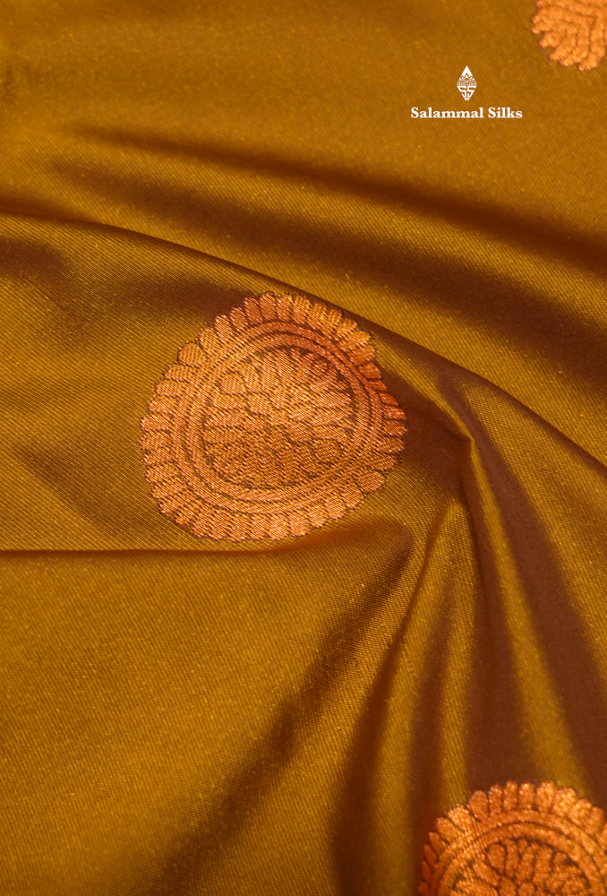 Red Colour Semi Silk Saree With Copper Zari Border