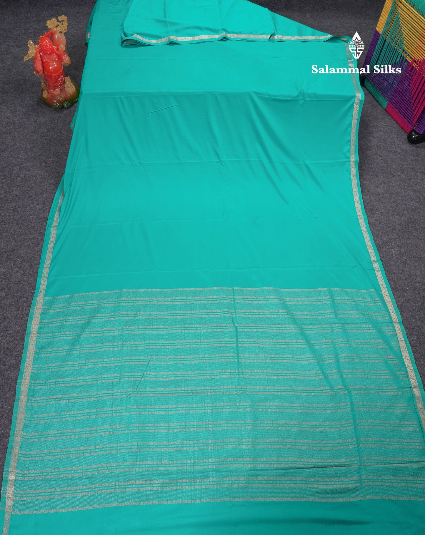 Beautiful Half White Plain Semi Mysore Silk Saree With Small Traditional Zari Border
