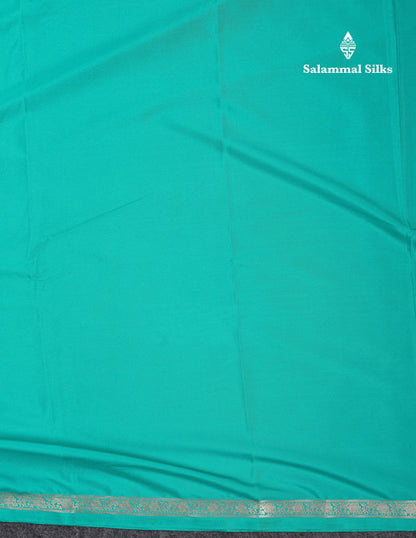 Beautiful Half White Plain Semi Mysore Silk Saree With Small Traditional Zari Border