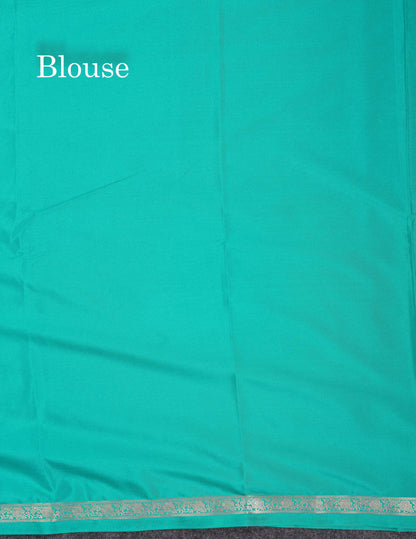 Beautiful Half White Plain Semi Mysore Silk Saree With Small Traditional Zari Border