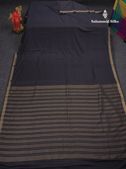 Beautiful Half White Plain Semi Mysore Silk Saree With Small Traditional Zari Border