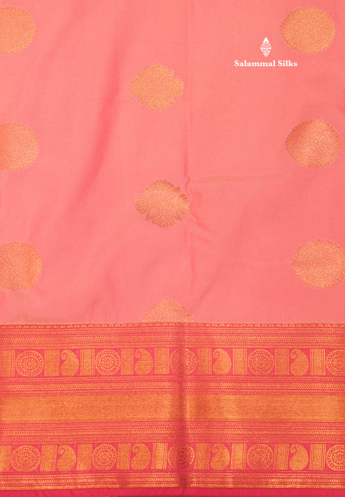 Red Colour Semi Silk Saree With Copper Zari Border