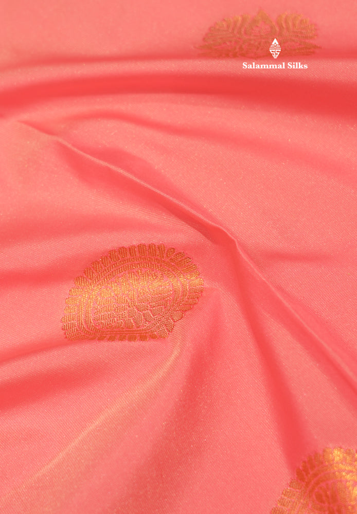 Red Colour Semi Silk Saree With Copper Zari Border