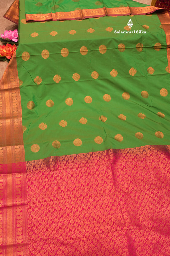 Red Colour Semi Silk Saree With Copper Zari Border