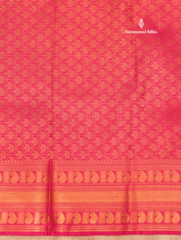Red Colour Semi Silk Saree With Copper Zari Border