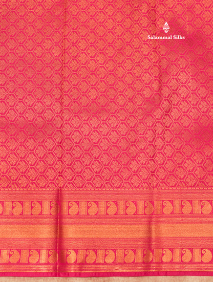 Red Colour Semi Silk Saree With Copper Zari Border