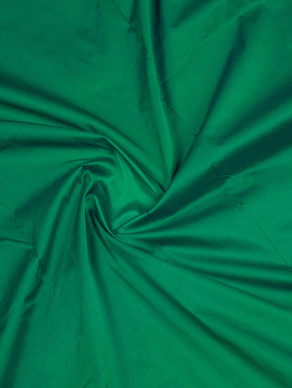 9.5 Yards Semi Silk Saree Green with Contrast Pink Traditional Border